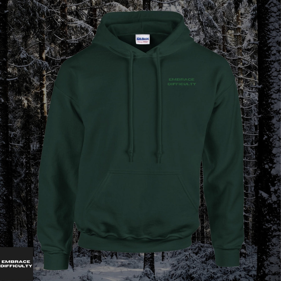 EMBRACE DIFFICULTY Subtle Embroidered Hoodie